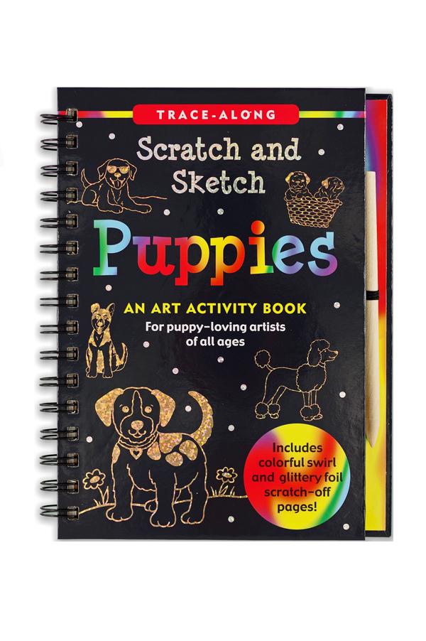 trace along scratch & sketch puppies